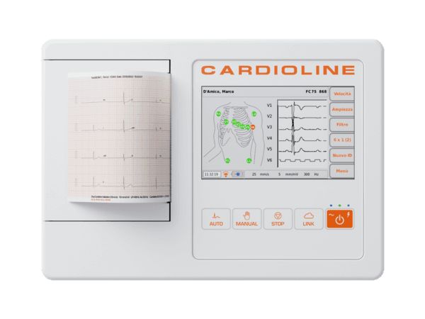 Cardioline ECG100L 12-Lead Portable ECG Machine with 5-Inch Touchscreen