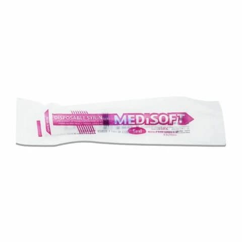 Medisoft – Disposable Syringe 5ml Luer Lock with 23G x 1.1/4inch Needle – 100/Box