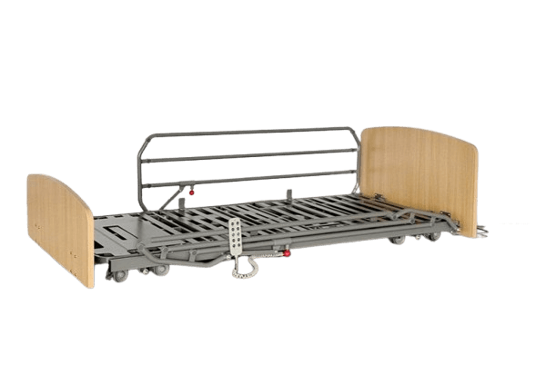 5-Function Electric Home Care Bed with Wooden Headboards and Safety Side Rails