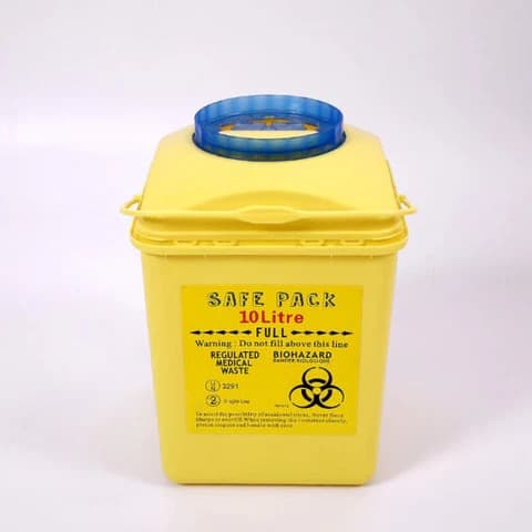 Sharp disposable container 10L - FastOnMed Healthcare UAE