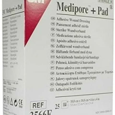 Medipore + Pad Soft Cloth Adhesive Wound Dressing, 3566e (10cm x 10cm)