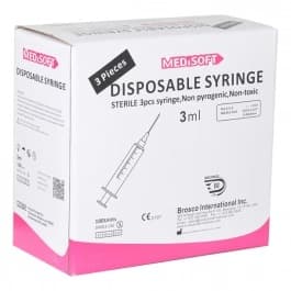 Medisoft Disposable Sterile Syringe, 3ml, Pack of 100 - FastOnMed Healthcare UAE