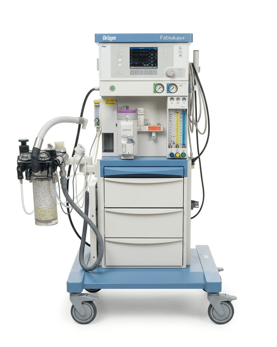 Dräger Fabius Plus Anesthesia Machine with Isoflurane Vaporizer 2000 – Pre-Owned (2009)