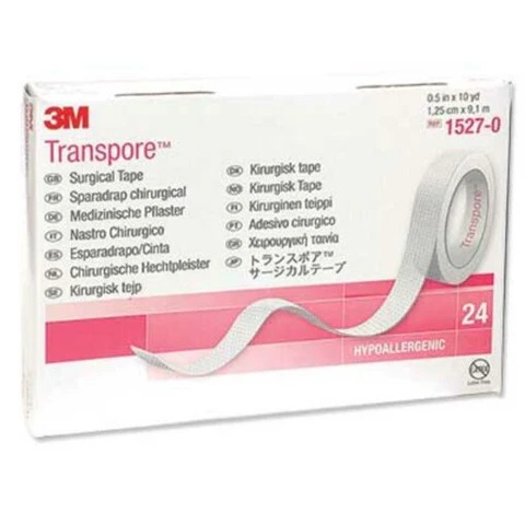 Transpore 1.25cm x 9.14m (1/2in x 10yds)