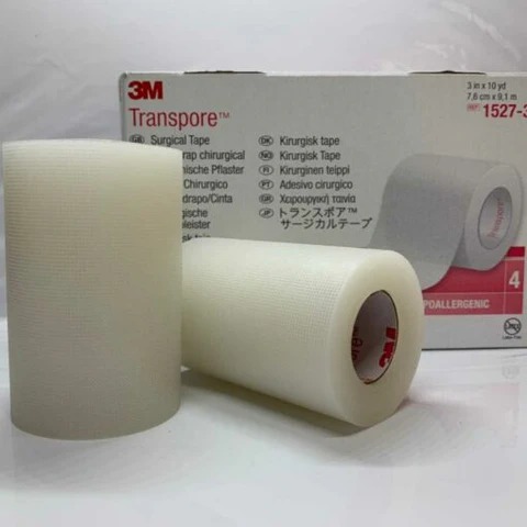 Transpore 7.5cm x 9.14m (3in x 10yds)