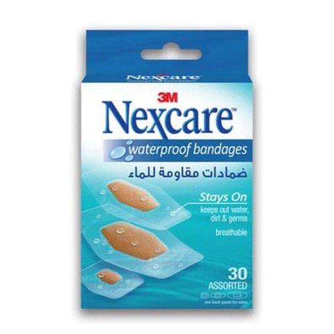 Nexcare – 588-30D Absolute Waterproof Bandages, Assorted, 30 Per Box