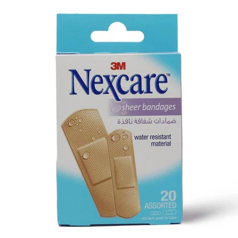 Nexcare – 658-20 Sheer Bandages, Assorted, 20/Box